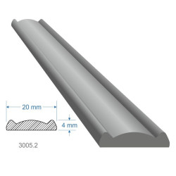Pásovina plochá 20x4x3000mm s oblúčikom, mäkká, cena za KUS Pásovina plochá 20x4x3000mm s oblúčikom, mäkká, cena za KUS